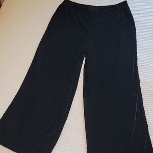 Lane Bryant Velvet‎ Wide Leg Pants Black Woman's 16